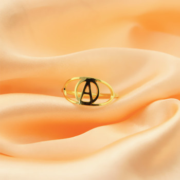Personalised Eye Rings with Initial 18ct Gold Plated Personalised Eye Rings with Initial 18ct Gold Plated