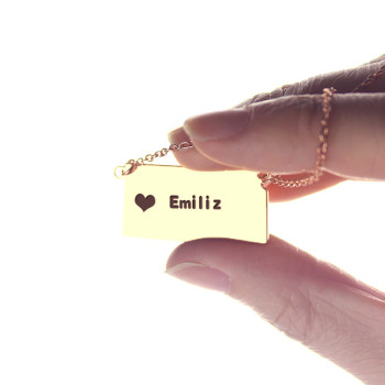 Custom Kansas State Shaped Necklaces With Heart Name Rose Gold Custom Kansas State Shaped Necklaces With Heart Name Rose Gold