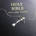 Personalised arrow cross name pendant necklace product image