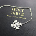 Silver Jerusalem Cross name necklace product view