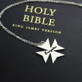 Silver Maltese cross name necklace product image