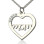 Mothers Birthstone Heart Necklace Sterling Silver