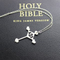Sterling Silver Cross Monogram Necklace Gallery Image Sterling silver cross monogram necklace gallery image