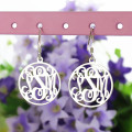 Circle monogram initial earrings product image