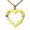 18ct Gold Open Heart Necklace with Double Name Birthstone