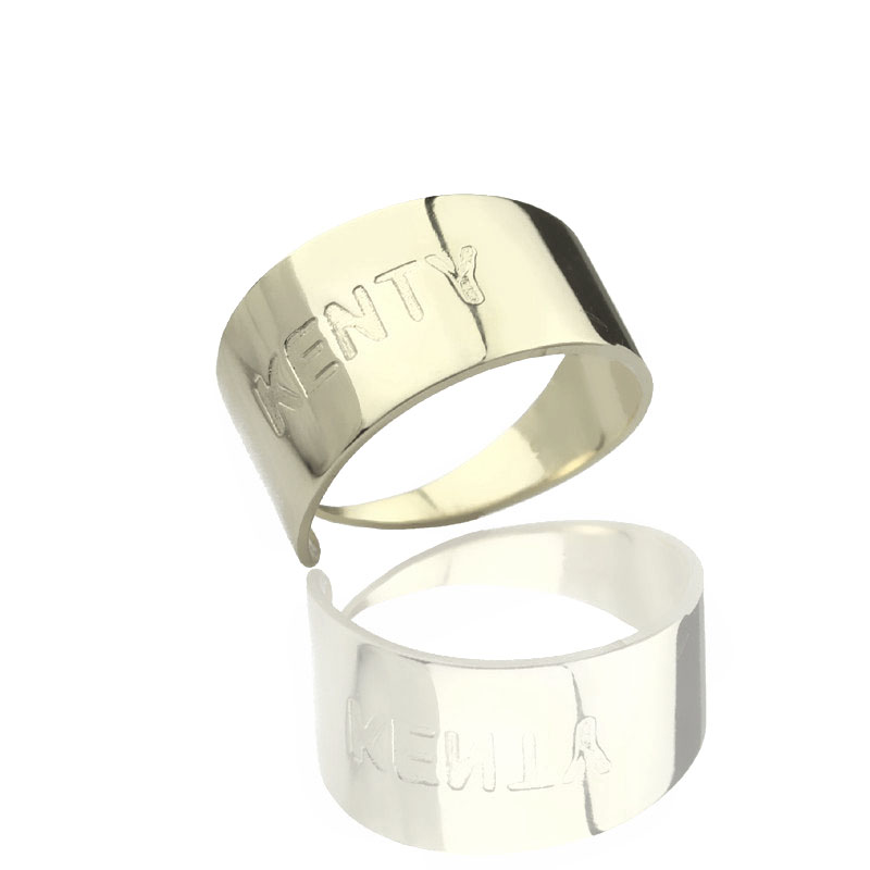 Personalised Engraved Name Cuff Ring Personalised engraved name cuff ring