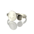 Personalised sterling silver smile ring with an initial