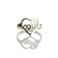 Heart in Heart Double Initials Ring Heart in Heart Double Initials Ring
