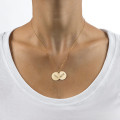18ct yellow gold personalised multi-disc mum necklace
