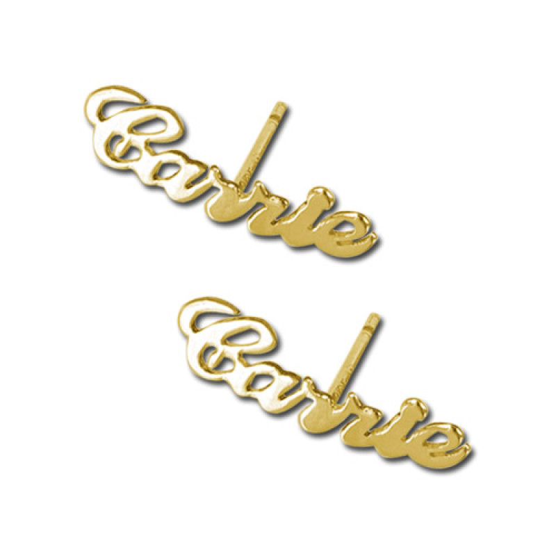 Personalised gold name earrings product image