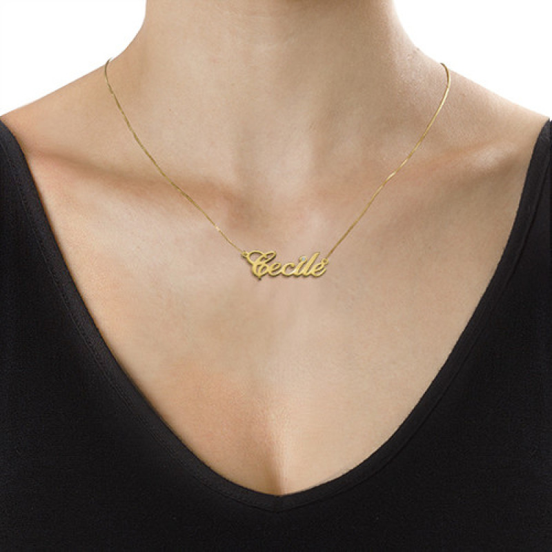 18ct Gold and Diamond Name Necklace 18ct gold and diamond personalised name necklace