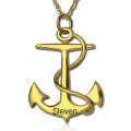 Engraved Anchor Name Necklace Personalised engraved anchor name necklace