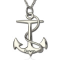 Personalised Sterling Silver Anchor Name Necklace Engraved sterling silver anchor name necklace