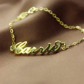 Personalised 18ct Gold Plated Carrie Name Bracelet Personalised 18ct Gold Plated Carrie Name Bracelet