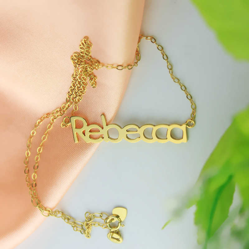 18ct gold nameplate necklace product image