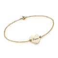18ct Gold Plated Engraved Couples Heart Bracelet 18ct gold plated engraved couples heart bracelet with personalised heart pendant