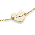 Engraved Couples Heart Bracelet β Product View 18ct gold plated engraved couples heart bracelet product view