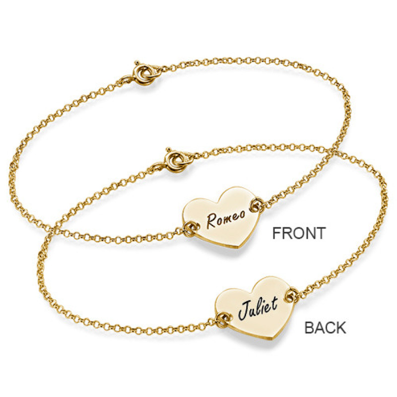 Engraved Heart Bracelet β Product View Personalised engraved heart bracelet product view
