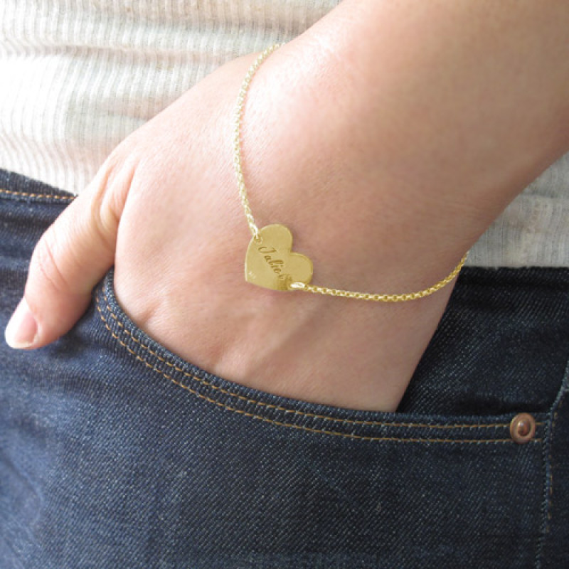 Couples Heart Bracelet β Product View 18ct gold plated couples heart bracelet product view