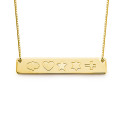 18ct gold plated icon bar necklace