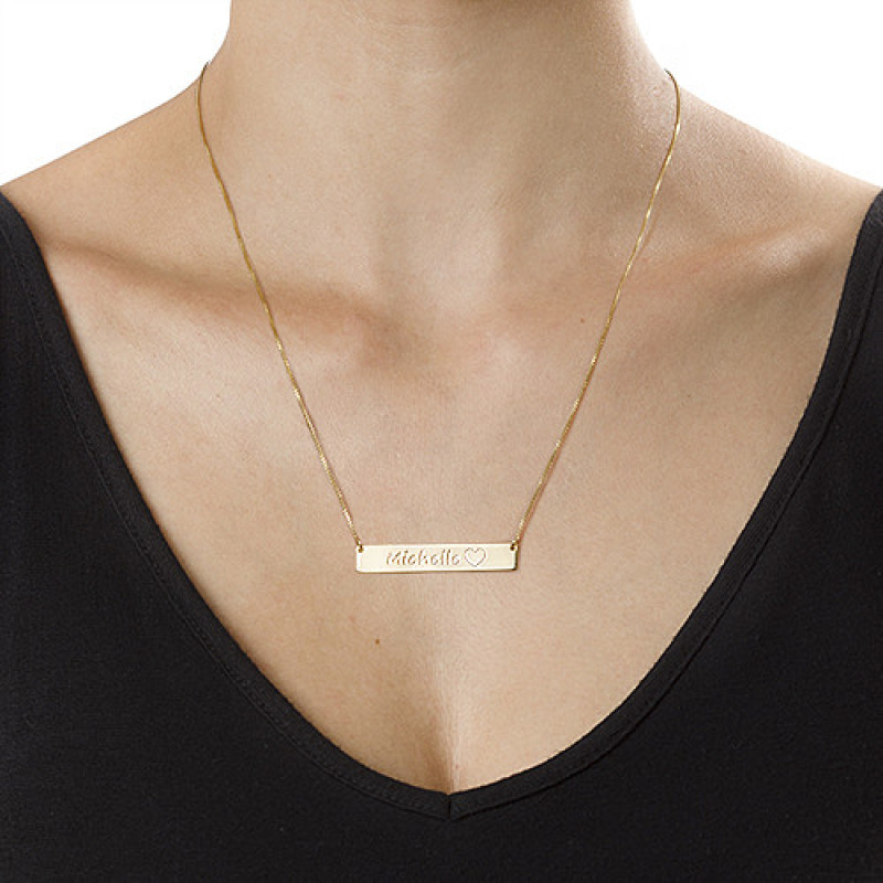 Personalised 18ct gold plated icon bar necklace