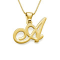 18ct gold-plated sterling silver pendant with a capital initial letter