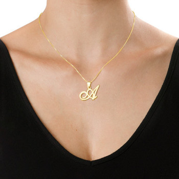 18ct Gold-Plated Initials Pendant With Any Letter 18ct Gold-Plated Initials Pendant With Any Letter