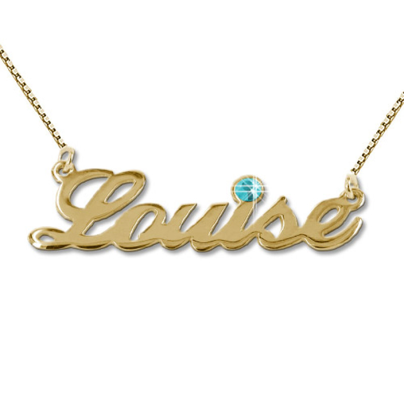18ct gold-plated Swarovski crystal name necklace