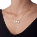 18ct gold-plated Swarovski crystal name necklace product view