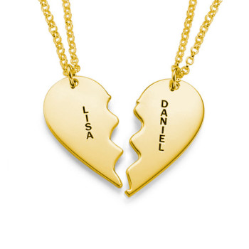Personalised Silver Breakable Heart Necklaces	