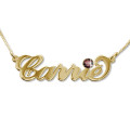 18ct Gold-Plated Carrie Swarovski Name Necklace 18ct gold-plated Carrie-style personalised name necklace with Swarovski crystal