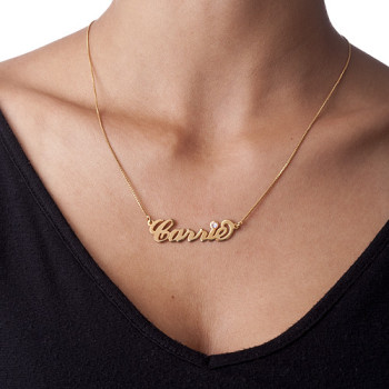 18ct Gold-Plated Carrie Swarovski Name Necklace 18ct Gold-Plated Carrie Swarovski Name Necklace