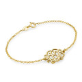 18ct Gold Plated Silver Monogram Bracelet Personalised monogram bracelet with an initials pendant and rollo chain