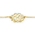 18ct Gold Plated Silver Monogram Bracelet Personalised monogram bracelet with an initials pendant and rollo chain