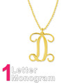 Personalised initials monogram necklace in 18ct gold plated sterling silver