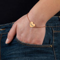 Engraved heart pendant on a rose gold plated Rollo chain