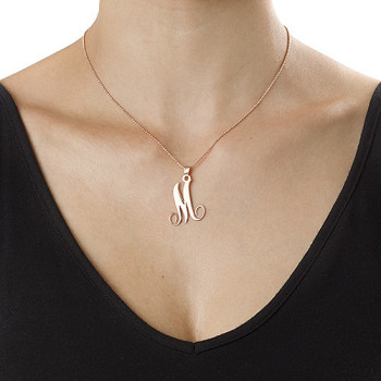 18ct Rose Gold Plated Single Initial Necklace 18ct Rose Gold Plated Single Initial Necklace