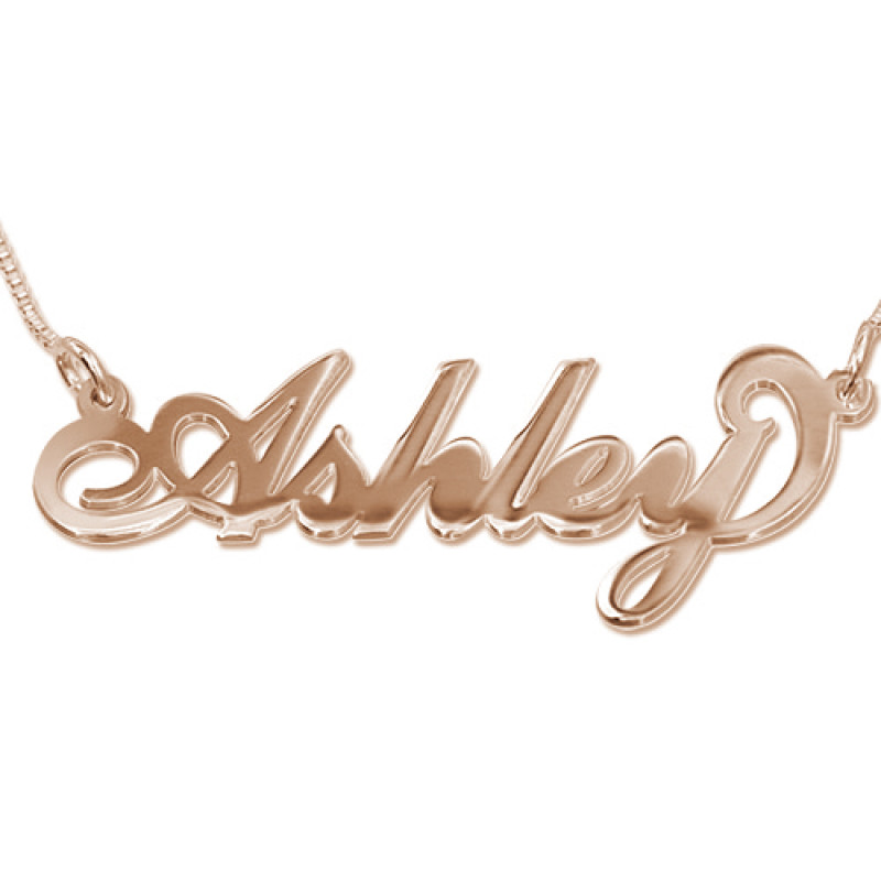 18ct rose gold plated silver personalised name necklace