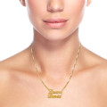 18ct gold-plated silver pendant necklace personalised with two names