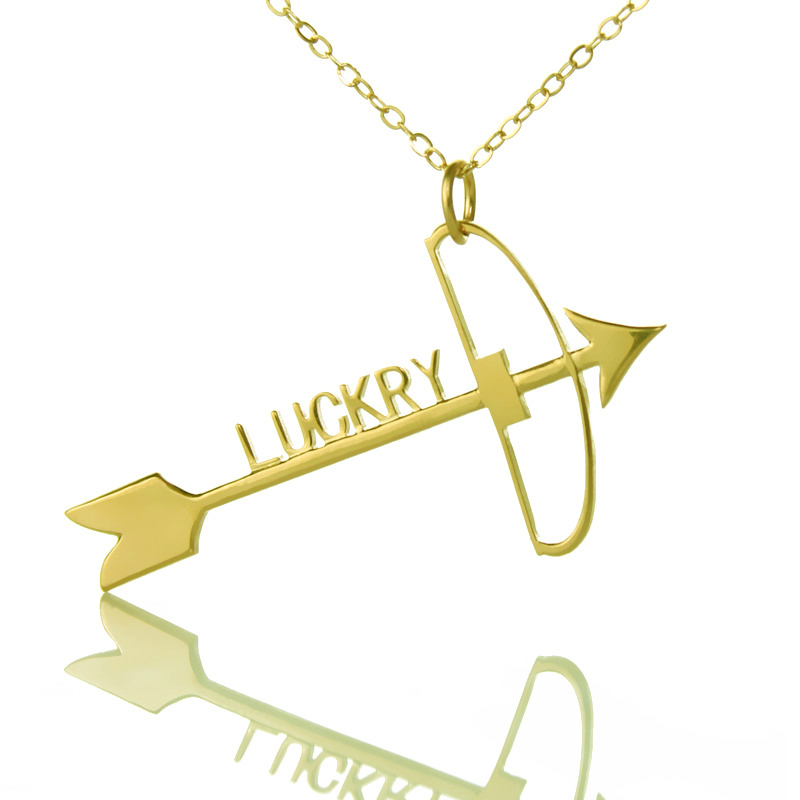Personalised arrow cross name necklace pendant