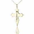 Silver Cross Name Necklace Personalised silver cross name necklace