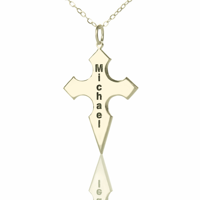 Silver Cross Name Necklace Personalised silver cross name necklace