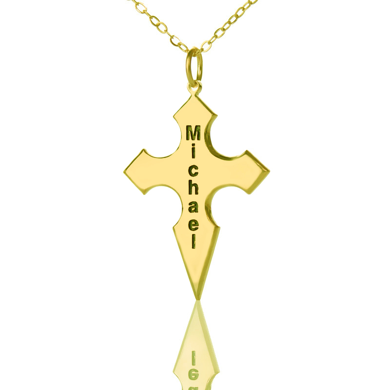 Sterling Silver Cross Name Necklace Personalised cross name necklace product image