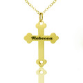 Rebecca Font Cross Name Necklace Personalised Rebecca font cross name necklace in sterling silver