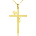 Personalised cross name necklace with heart detail