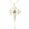 Silver St James Cross Name Necklace Silver St James cross name necklace