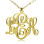 Personalised Vine Font Initial Monogram Necklace 18ct Gold Plated