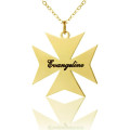 Gold Plated Maltese Cross Name Necklace Gold plated Maltese cross name necklace