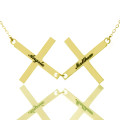 Gold Plated 925 Silver Double Cross Name Necklace Gold plated 925 silver double cross name necklace