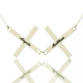 Silver Greece Double Cross Name Necklace Silver Greece double cross name necklace with connected sideways crosses